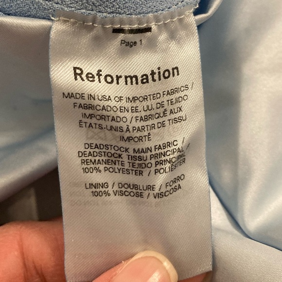 Reformation Weslan Dress Light Blue Size 2 - Picture 10 of 14